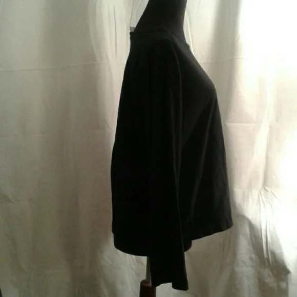 Hot Cotton by Marc Ware Large Tee Shirt Black Stars Long Sleeves Layering Stones - Picture 3 of 6